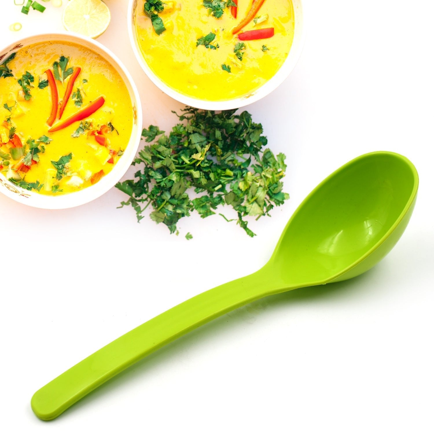 Plastic Spoon Kitchen Multipurpose Serving Ladle for Frying, Serving, Turner, Curry Ladle, Serving Rice, Spoon Used While Eating and Serving Food Stuffs Etc (2 Pcs Set / 10 Inch ) - infinityexculsivestore.com