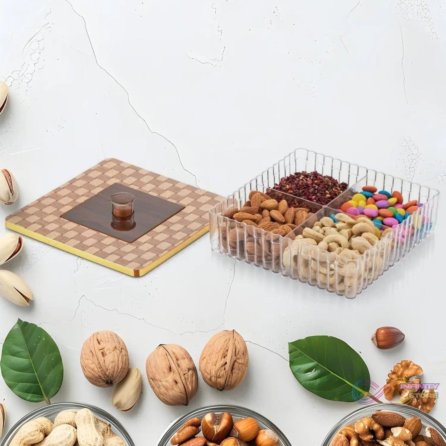 Plastic Super King Exclusive Mukhavasdani Dry Fruit boxes (1 Pc) - infinityexculsivestore.com