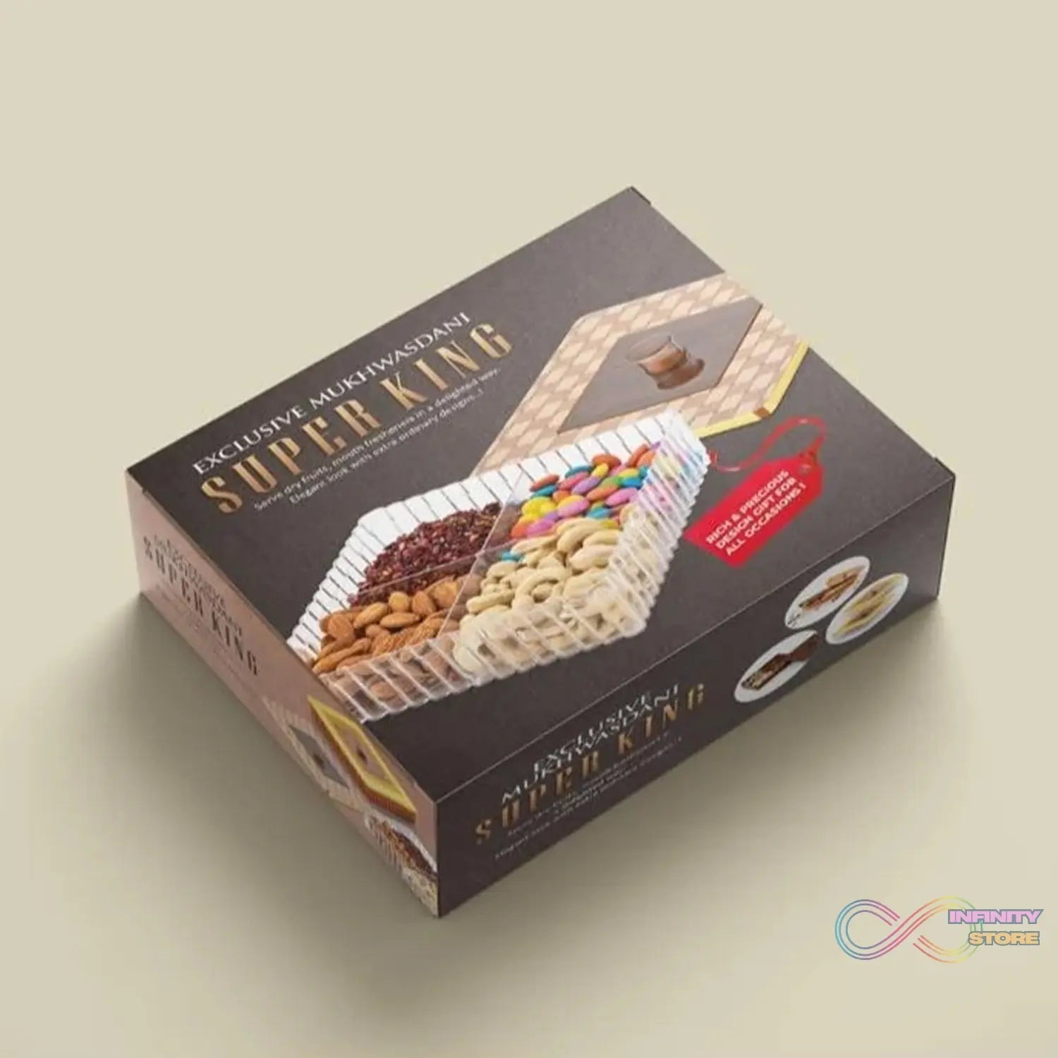 Plastic Super King Exclusive Mukhavasdani Dry Fruit boxes (1 Pc) - infinityexculsivestore.com