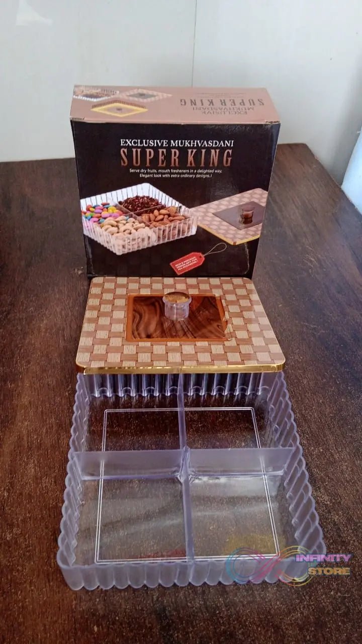 Plastic Super King Exclusive Mukhavasdani Dry Fruit boxes (1 Pc) - infinityexculsivestore.com