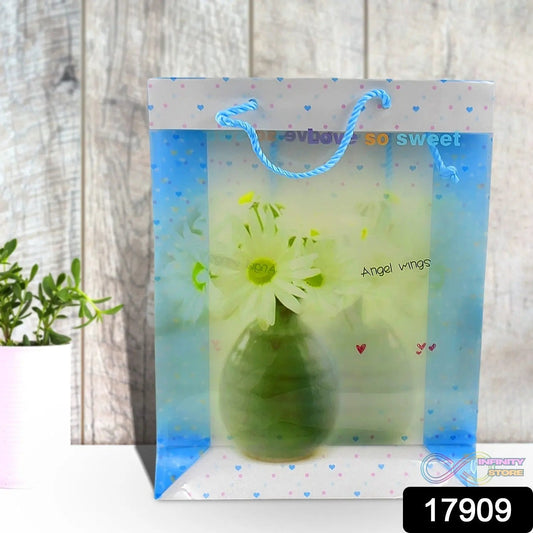 Plastic Transparent Bag With Handle (1 Pc / 34 x 26 Cm) - infinityexculsivestore.com