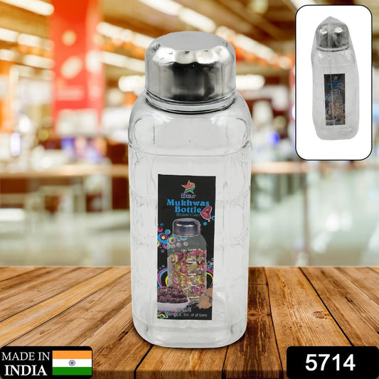Plastic Transparent Mukhwas Bottle With Steel Cap / Mouth Freshener / Dryfruits Multipurpose Air Tight and BPA Free Kitchen Storage Bottle (1 Pc) - infinityexculsivestore.com