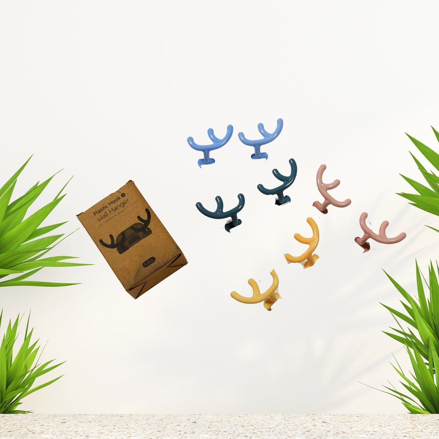 Plastic Wall Hanger Hook Wall Adhesive Hook Premium Quality Wall Hook (Pack Of 4pc) - infinityexculsivestore.com