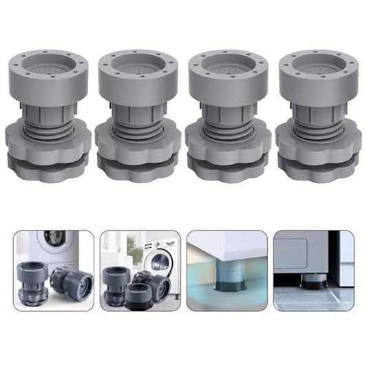 Plastic Washing Machine Vibration Feet , Adjustable Highly Non - Slip Support Anti Vibration Walk Shock Absorber Noise Cancelling Furniture Lifting Base (4 Pcs Set) - infinityexculsivestore.com
