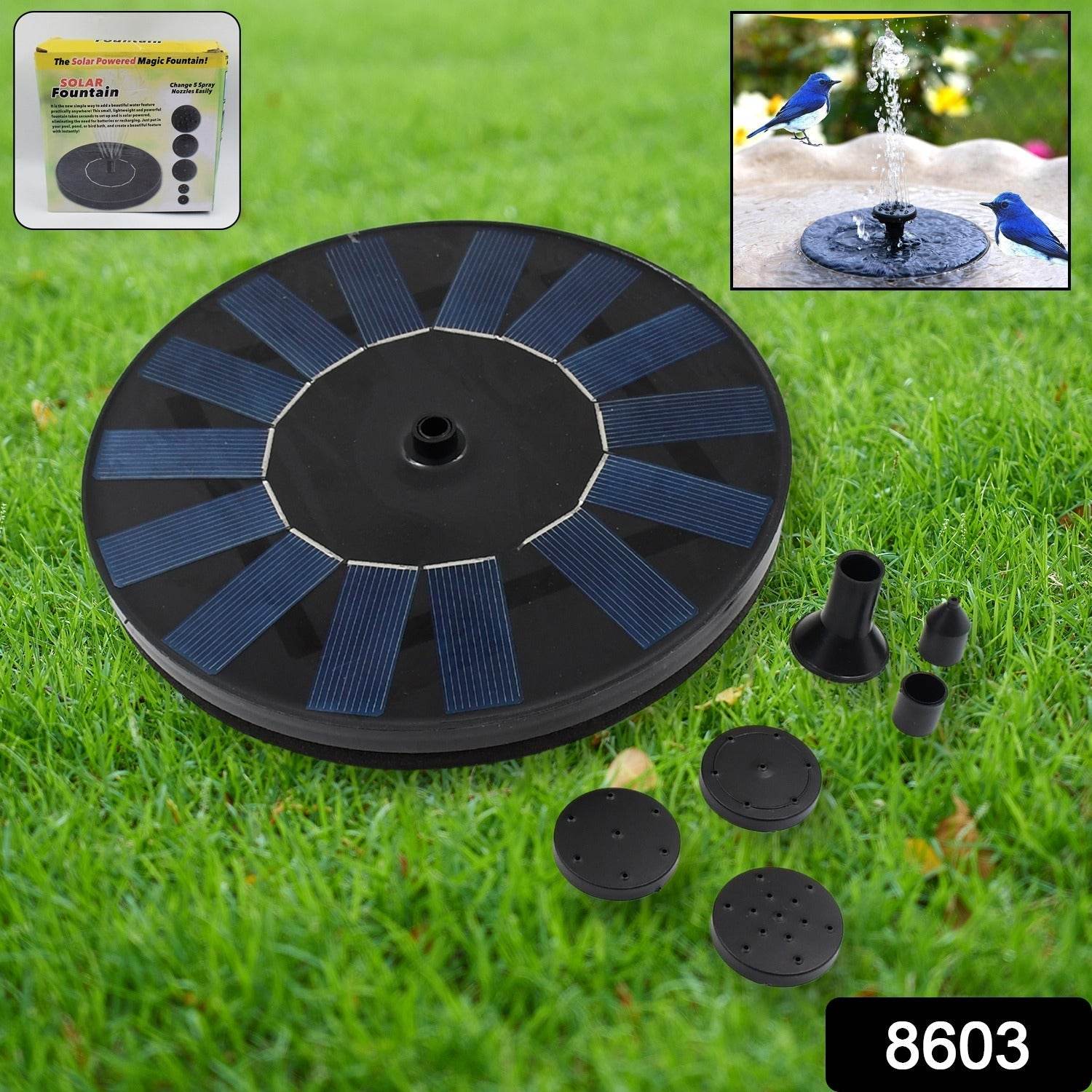 Fast Fountain by Pocket Hose - Solar-Powered - Instantly Adds a Water Feature Virtually Anywhere - 5 Spray Modes - No Installation or Batteries Required - Great for Bird Baths, Pools, Pond & More (1 Pc) - infinityexculsivestore.com