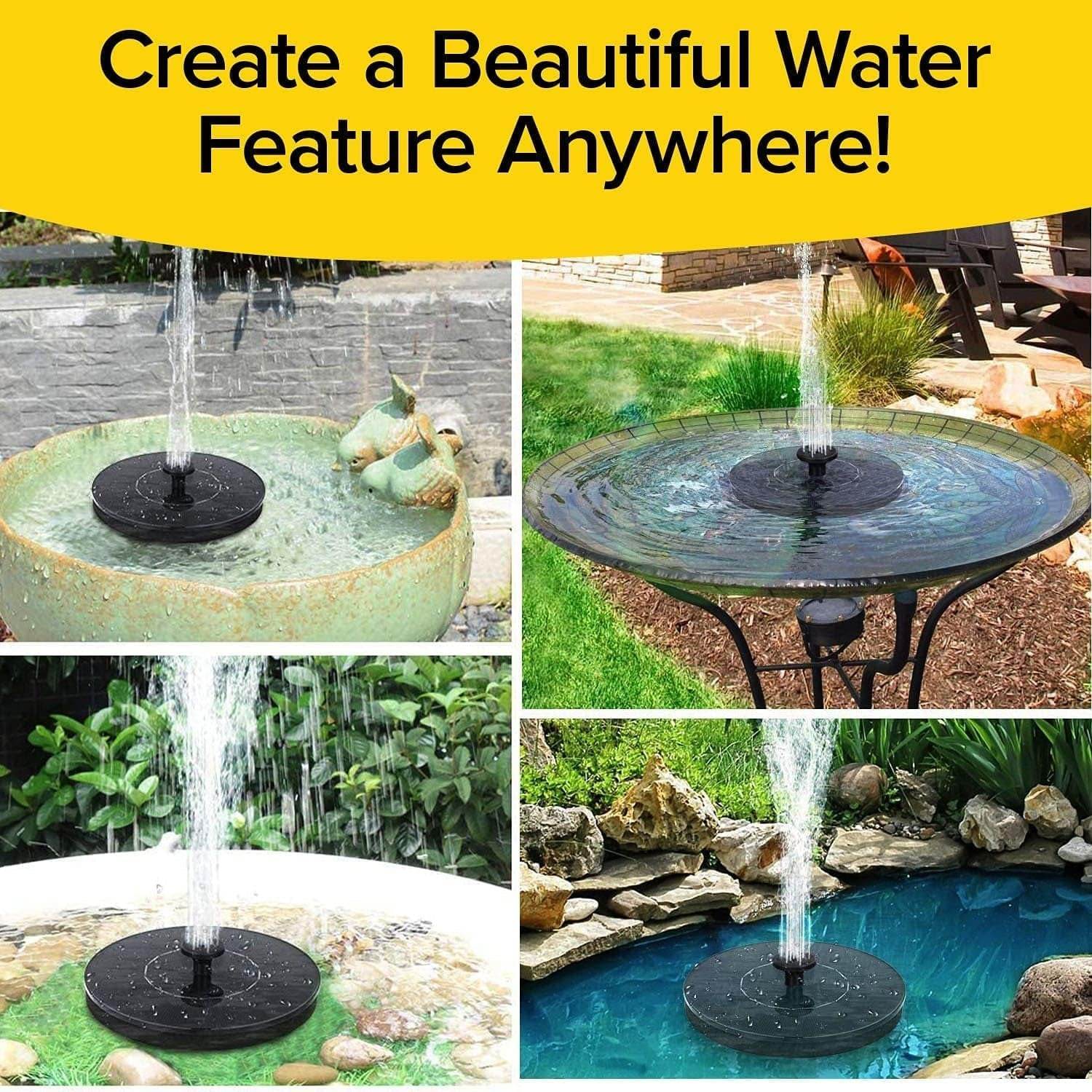 Fast Fountain by Pocket Hose - Solar-Powered - Instantly Adds a Water Feature Virtually Anywhere - 5 Spray Modes - No Installation or Batteries Required - Great for Bird Baths, Pools, Pond & More (1 Pc) - infinityexculsivestore.com