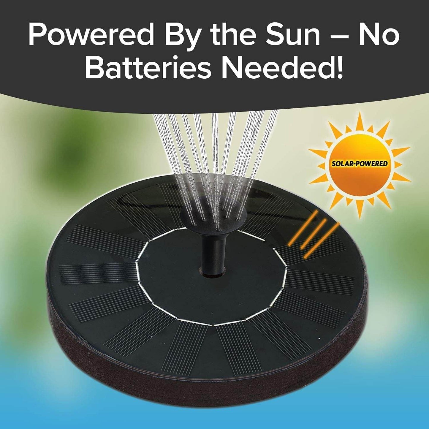 Fast Fountain by Pocket Hose - Solar-Powered - Instantly Adds a Water Feature Virtually Anywhere - 5 Spray Modes - No Installation or Batteries Required - Great for Bird Baths, Pools, Pond & More (1 Pc) - infinityexculsivestore.com