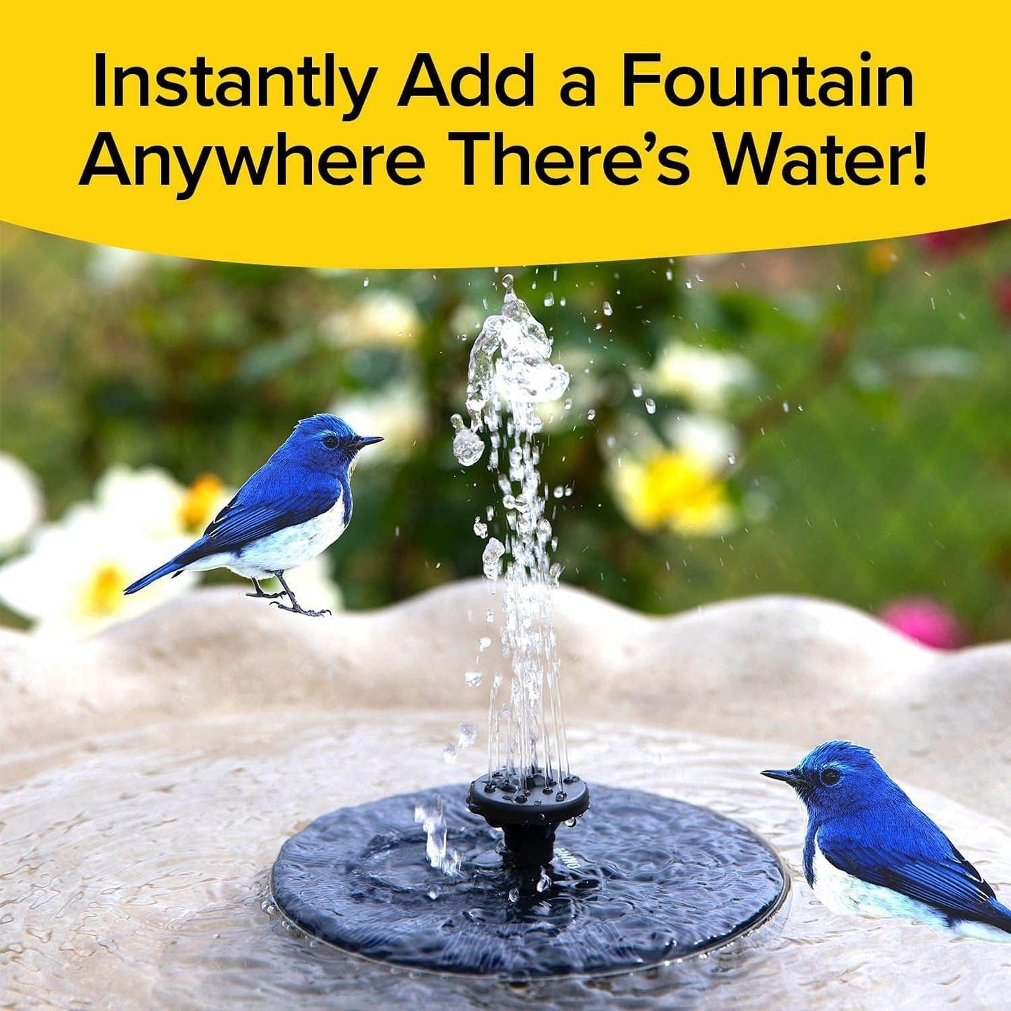Fast Fountain by Pocket Hose - Solar-Powered - Instantly Adds a Water Feature Virtually Anywhere - 5 Spray Modes - No Installation or Batteries Required - Great for Bird Baths, Pools, Pond & More (1 Pc) - infinityexculsivestore.com