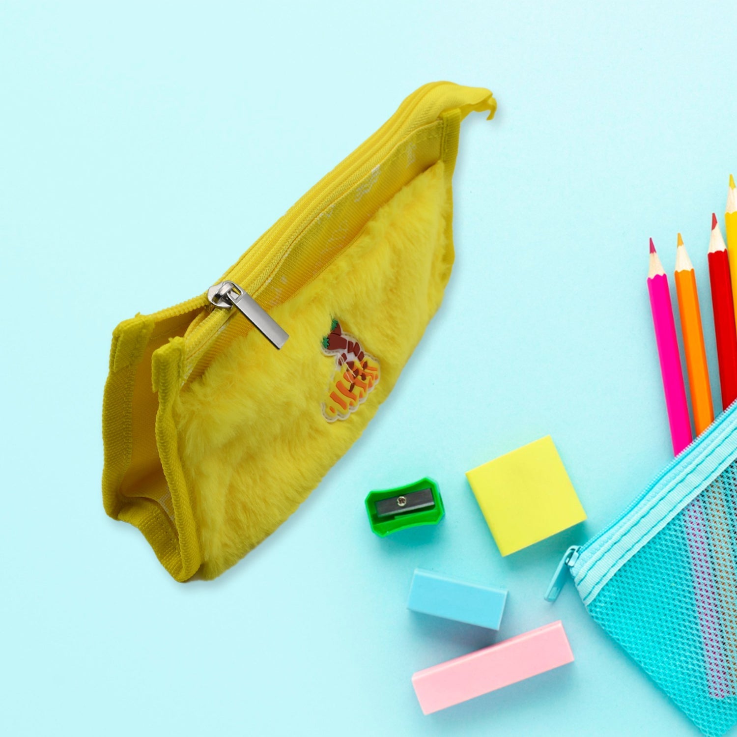 Smart Design Solid Colour Double Pocket Large Capacity with Zipper, Reusable Multipurpose Washable Pouch Pen Pencil Stationary Case Travel, Boys & Girls Pouch with Zip for Travel, School, Stationary (2 Pocket) - infinityexculsivestore.com