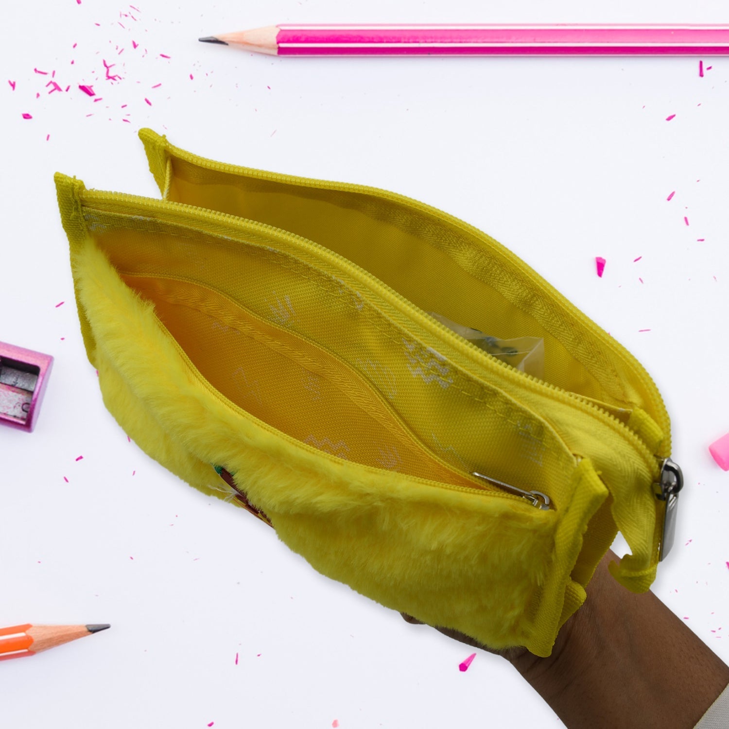 Smart Design Solid Colour Double Pocket Large Capacity with Zipper, Reusable Multipurpose Washable Pouch Pen Pencil Stationary Case Travel, Boys & Girls Pouch with Zip for Travel, School, Stationary (2 Pocket) - infinityexculsivestore.com