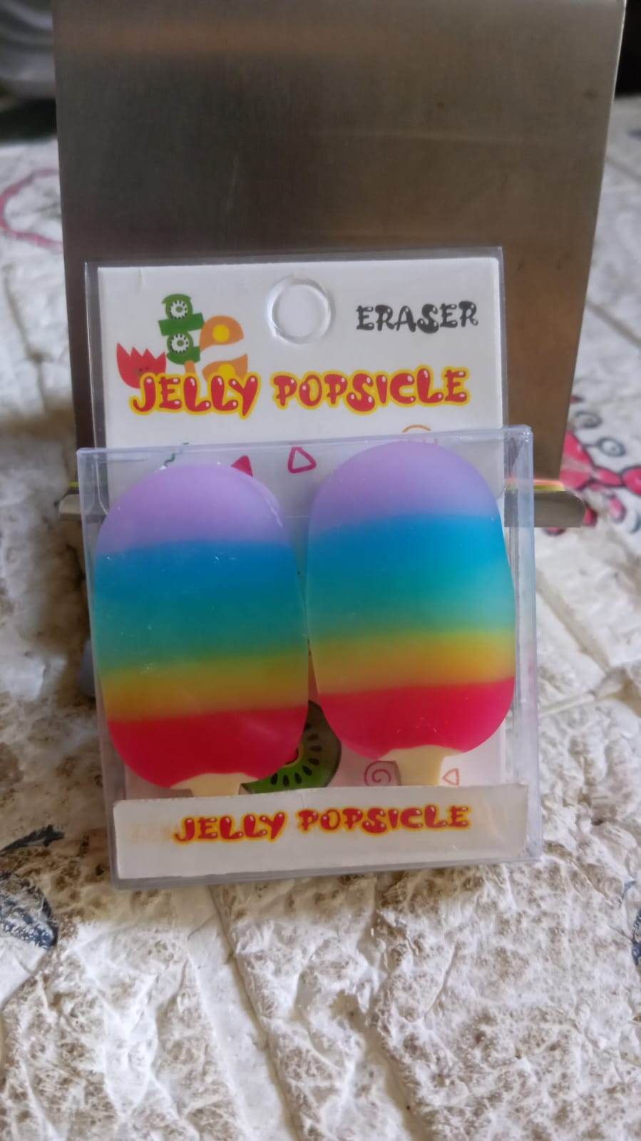 Jelly Popsicle Shape Fancy & Stylish Erasers, Mini Eraser Creative Cute Novelty Eraser for Children Eraser Set for Return Gift, Birthday Party, School Prize (2 Pc Set| Mix Design) - infinityexculsivestore.com