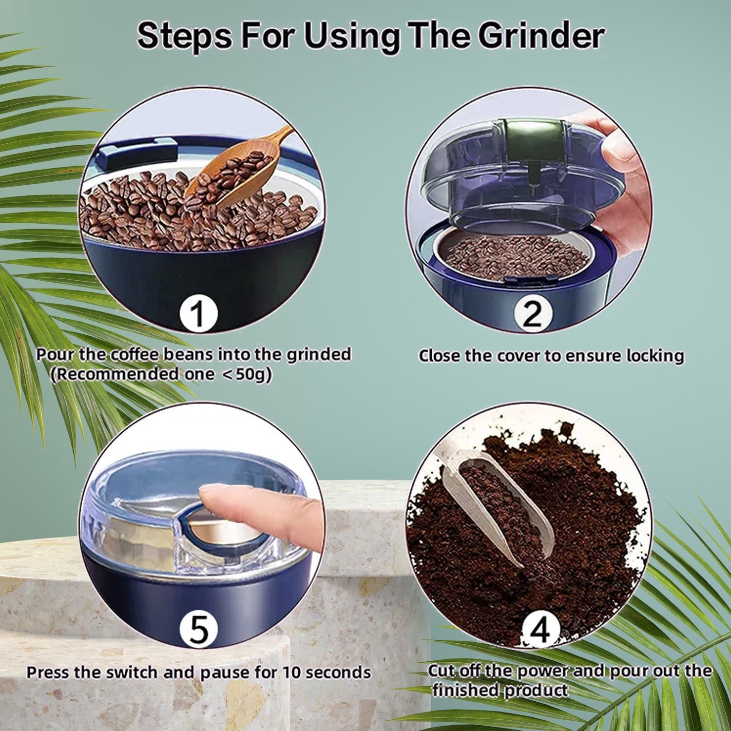 Portable 4 - Blade Mini Grinder & Blender for Home & Office - infinityexculsivestore.com