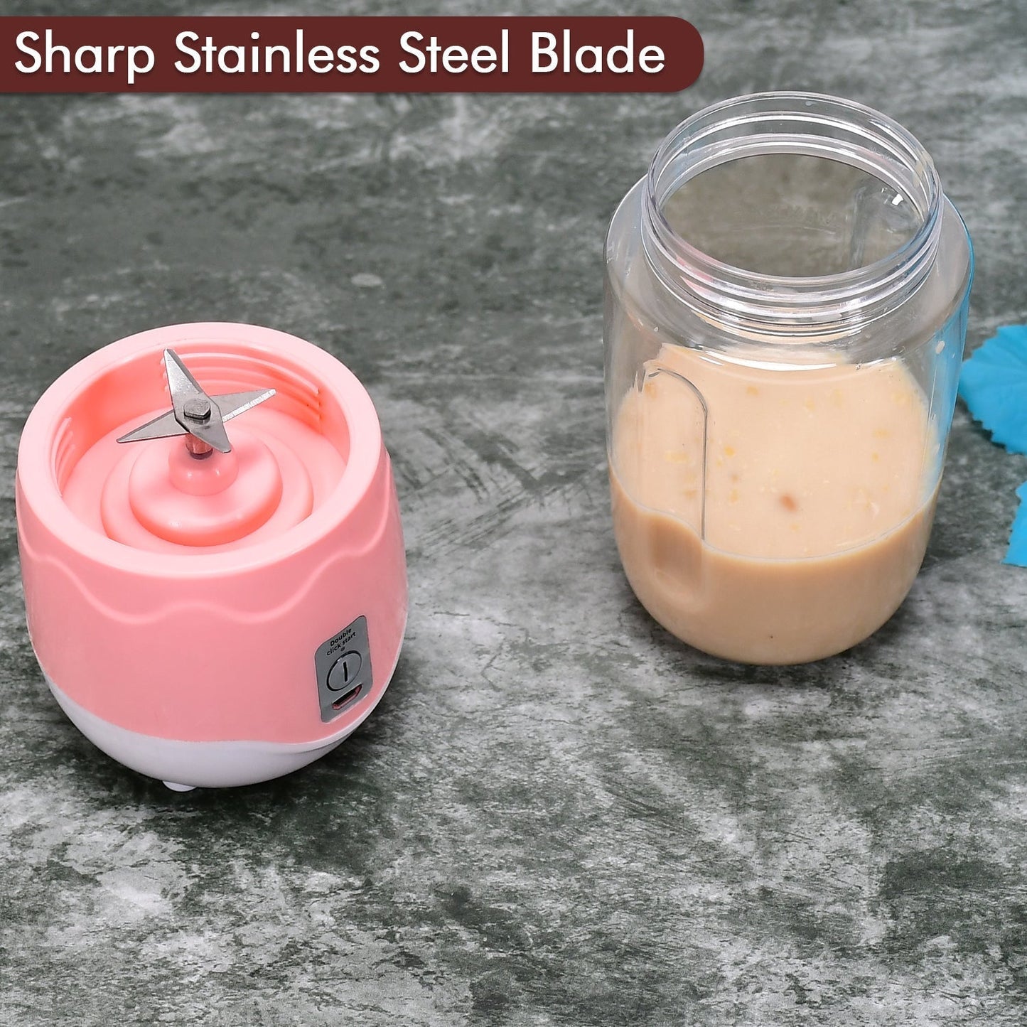 Portable Blender, Personal Blender Juicer Cup, Mini Handheld Blender with 4 Blades, Mixer for Fruit Shakes and Smoothies, Portable Juicer (Multicolor) - infinityexculsivestore.com
