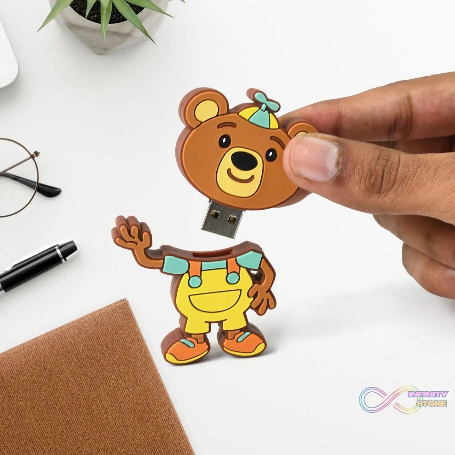 Portable Cartoon Shape Silicone USB Pen drive / Flash disk (15 GB With Baby Rhymes Song / 1 Pc) - infinityexculsivestore.com