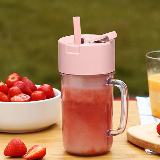 Portable Crusher Juicer With Handle & Straw, USB Rechargeable 6 Blades (420 ML) - infinityexculsivestore.com