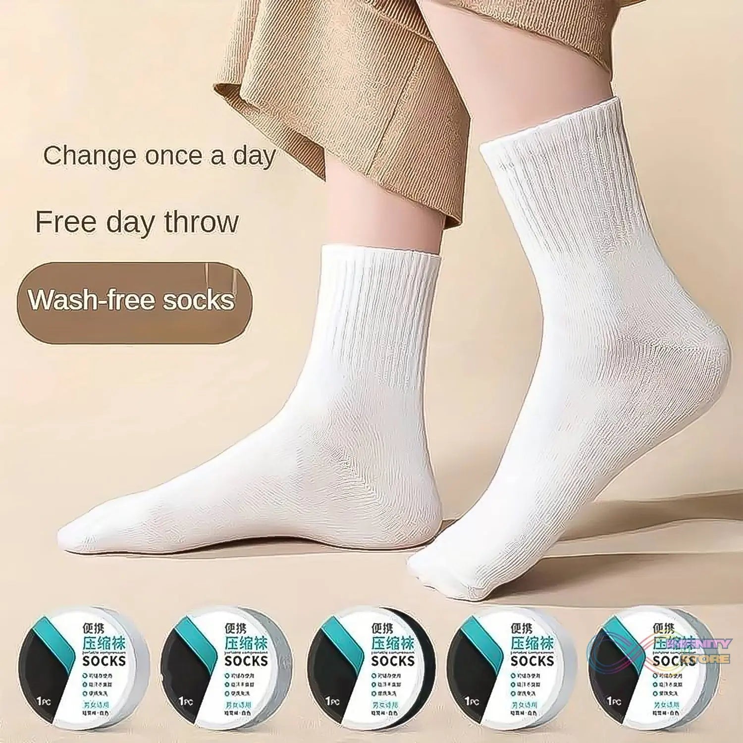 Portable Disposable Socks Outdoor Compression Travel Sock (1 pair) - infinityexculsivestore.com