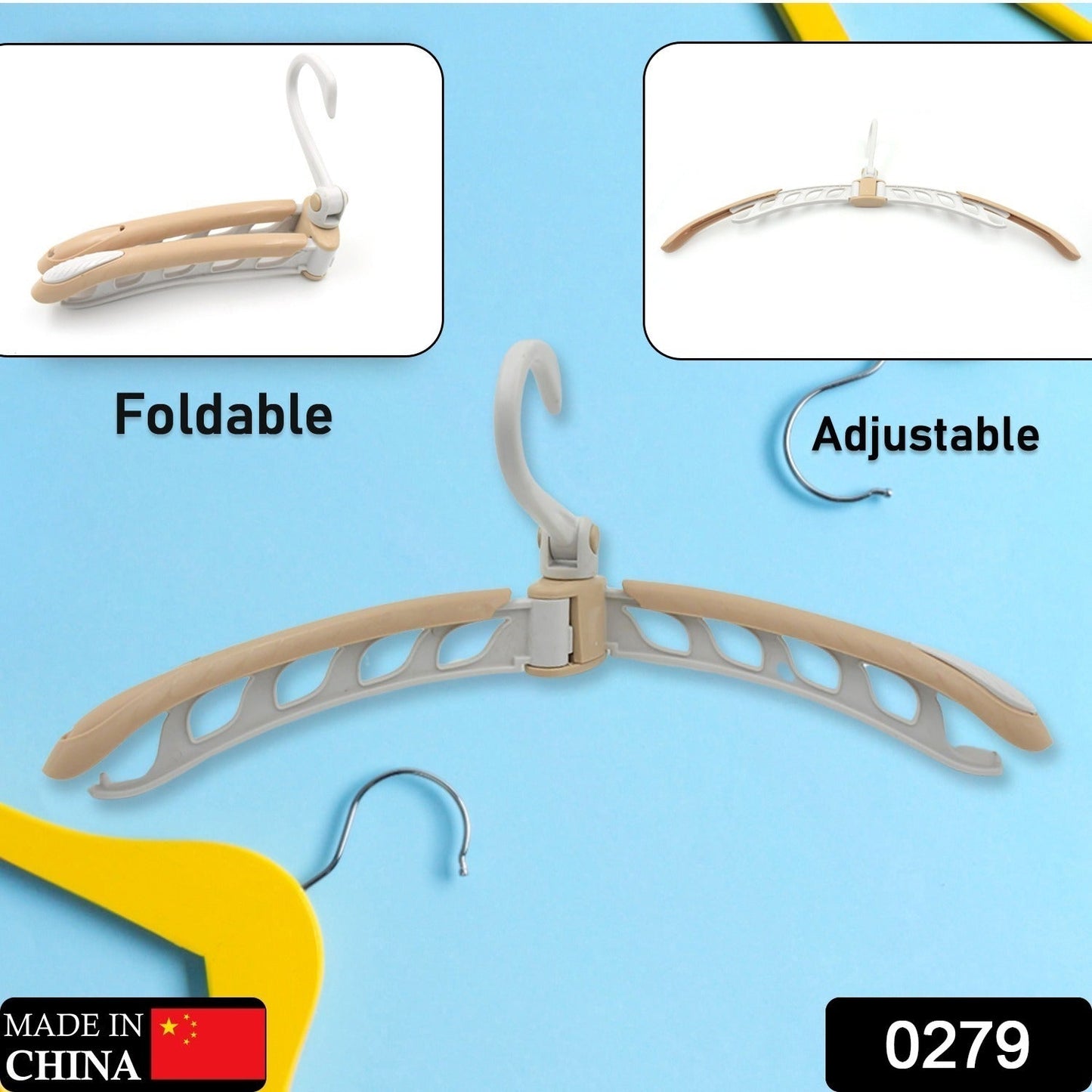Portable Folding Clothes Hanger (1 Pc): 360° Rotation, Travel, Adjustable - infinityexculsivestore.com