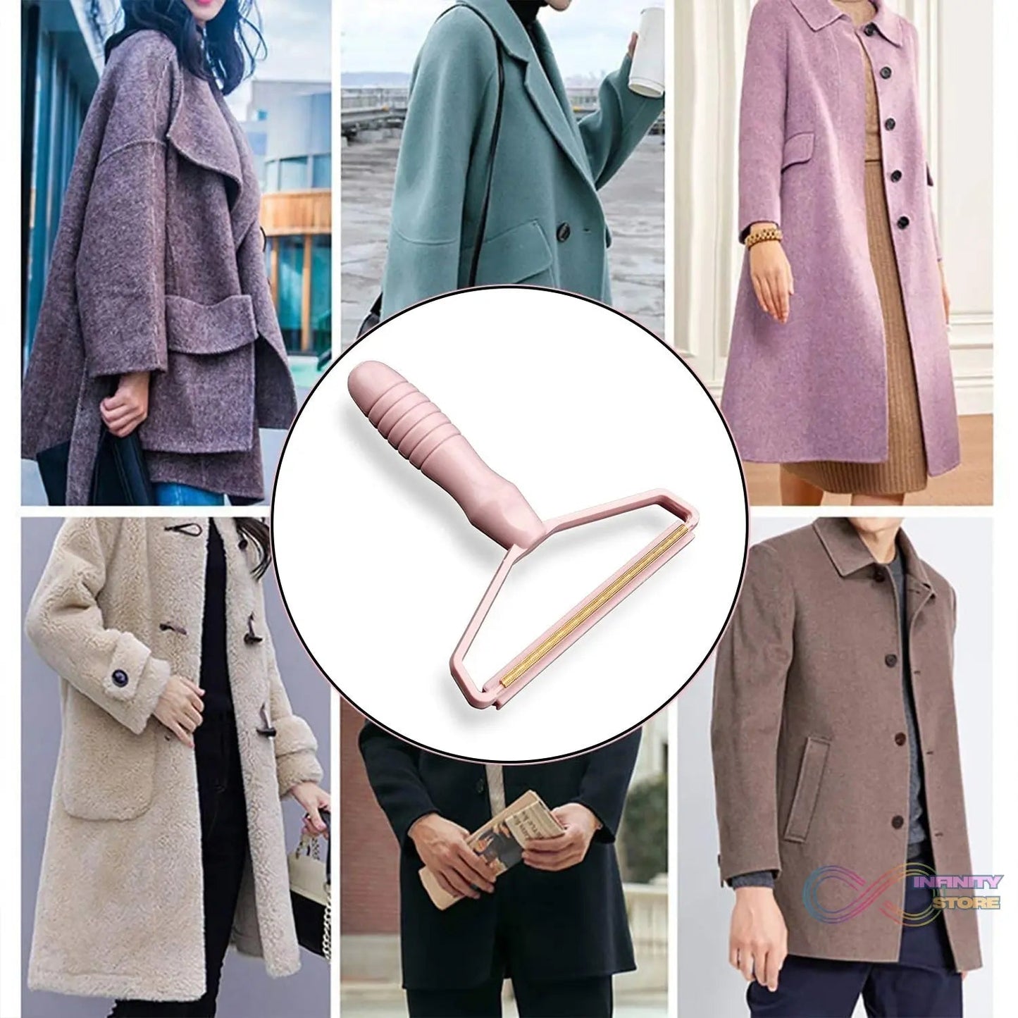 2in1 Portable Lint Remover for Home Use | Use for Removing Lint Dust in Furniture and Wool Clothes Sweater Carpet | Woolen Fabrics Brush Sticky Lint Roller with Long Handle (1 Pc) - infinityexculsivestore.com
