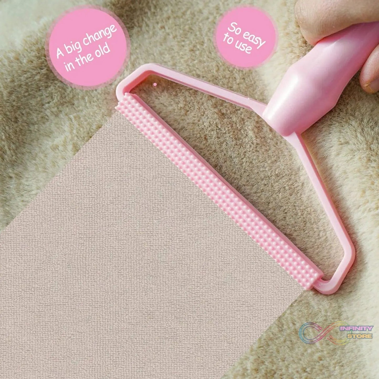 2in1 Portable Lint Remover for Home Use | Use for Removing Lint Dust in Furniture and Wool Clothes Sweater Carpet | Woolen Fabrics Brush Sticky Lint Roller with Long Handle (1 Pc) - infinityexculsivestore.com