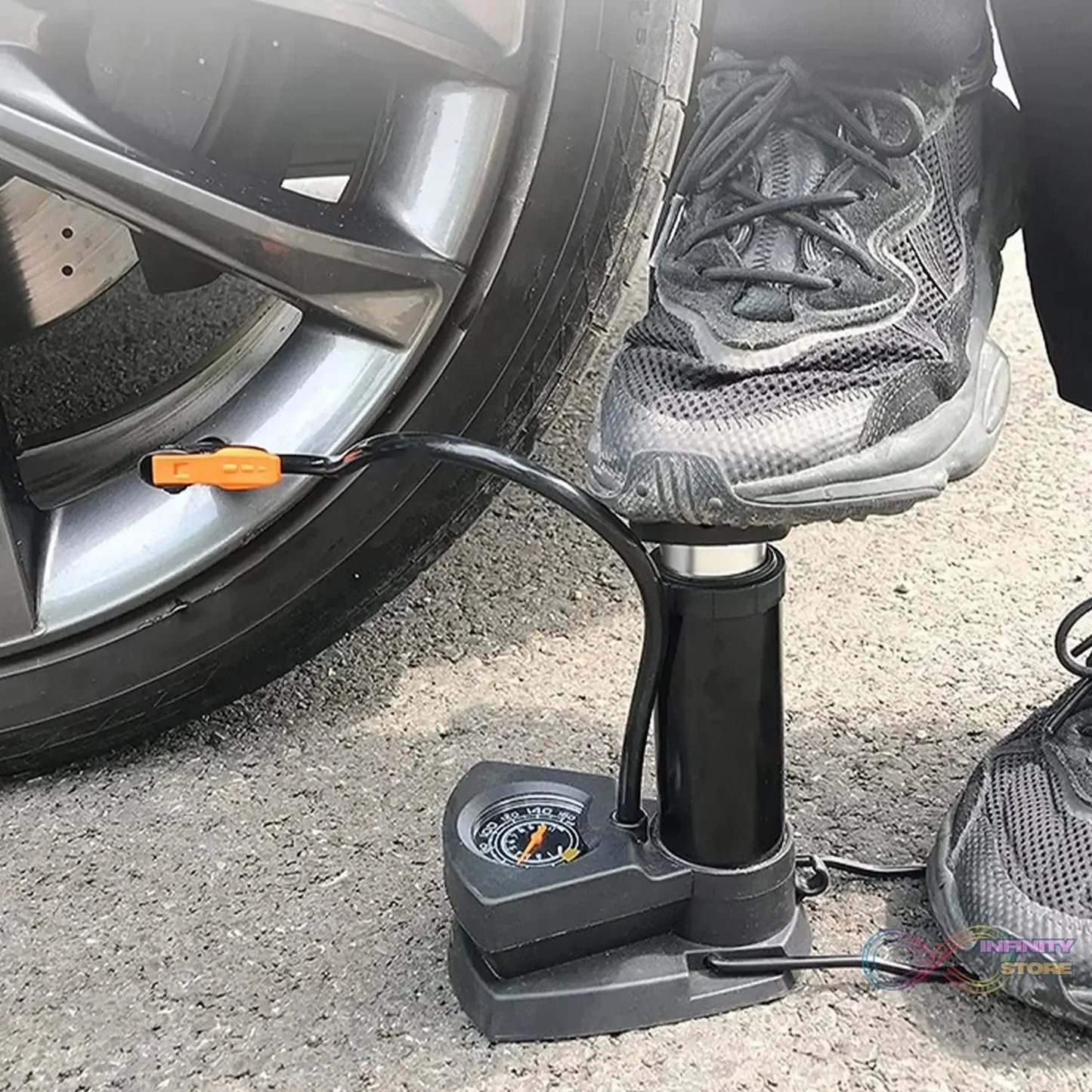 Portable Mini Bike Pump / Cycle Pump Foot (1 Pc) - infinityexculsivestore.com