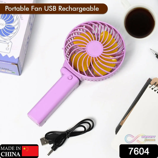 Portable Mini handy Fan & Personal Table Fan | Rechargeable Battery Operated Fan Suitable for Kids, Women, Makeup Artist, Home Office (Battery Not Include) - infinityexculsivestore.com