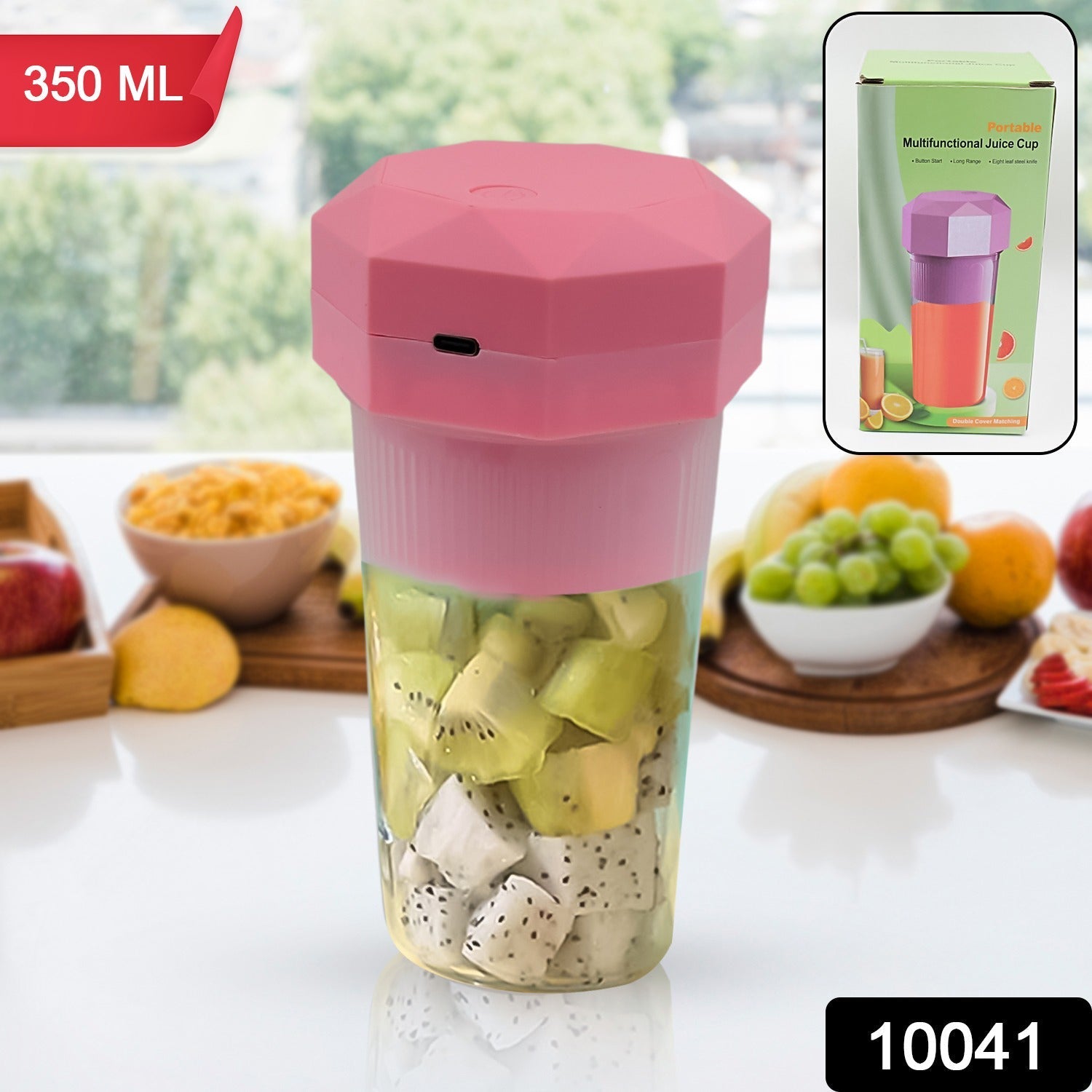 Portable Multifunctional Electric Juicer Cup, USB Juice Maker 6 blade (350 ML) - infinityexculsivestore.com
