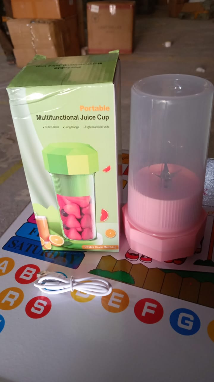 Portable Multifunctional Electric Juicer Cup, USB Juice Maker 6 blade (350 ML) - infinityexculsivestore.com