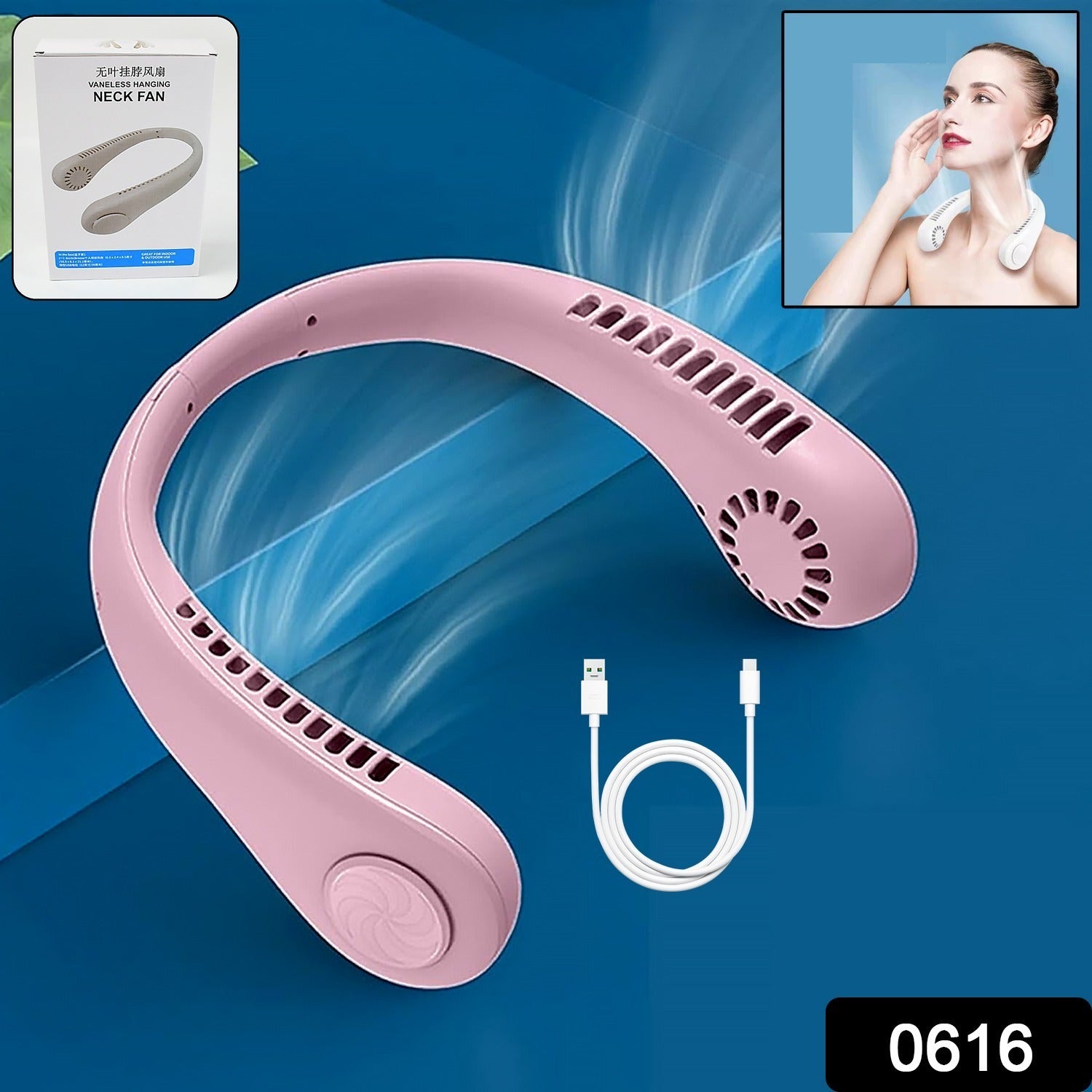 Portable Neck Fan: Holiday Hands Free Bladeless Neck Fan, 360° Cooling Hanging Fan, USB Rechargeable Personal Neck Fan, Wearable Neck Fan Suitable for Traveling - infinityexculsivestore.com