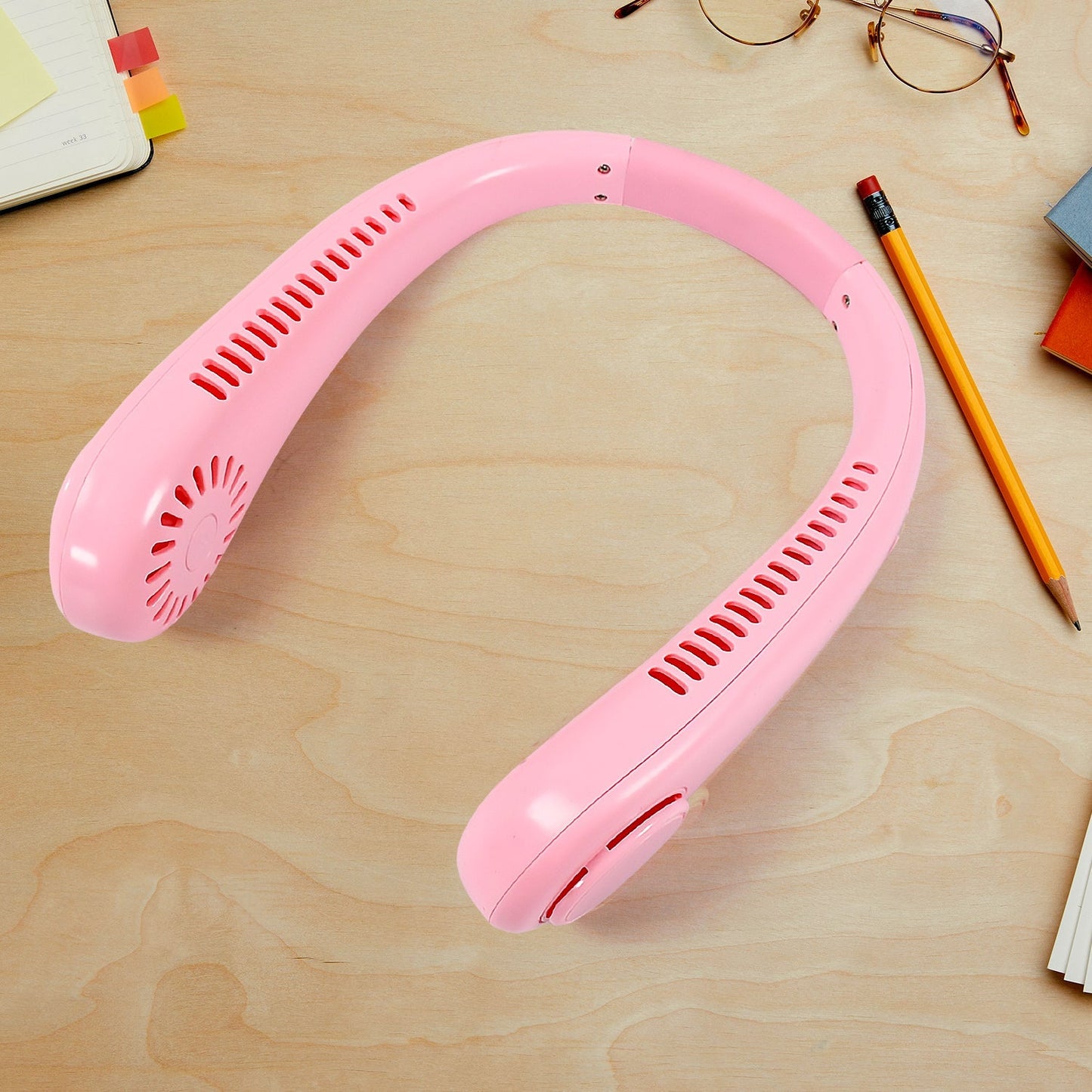 Portable Neck Fan: Holiday Hands Free Bladeless Neck Fan, 360° Cooling Hanging Fan, USB Rechargeable Personal Neck Fan, Wearable Neck Fan Suitable for Traveling - infinityexculsivestore.com