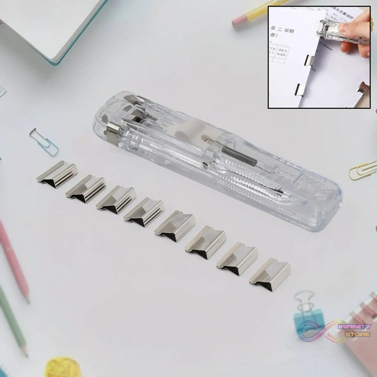 Portable Paper Clamp With 8 Pcs Clip Dispenser Handheld Paper Fast Clam (1 Set) - infinityexculsivestore.com