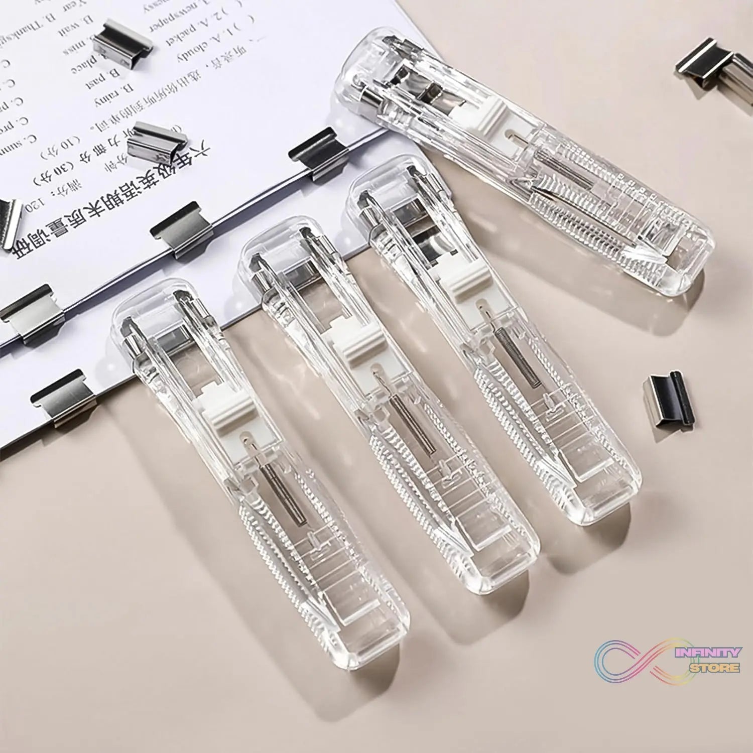 Portable Paper Clamp With 8 Pcs Clip Dispenser Handheld Paper Fast Clam (1 Set) - infinityexculsivestore.com