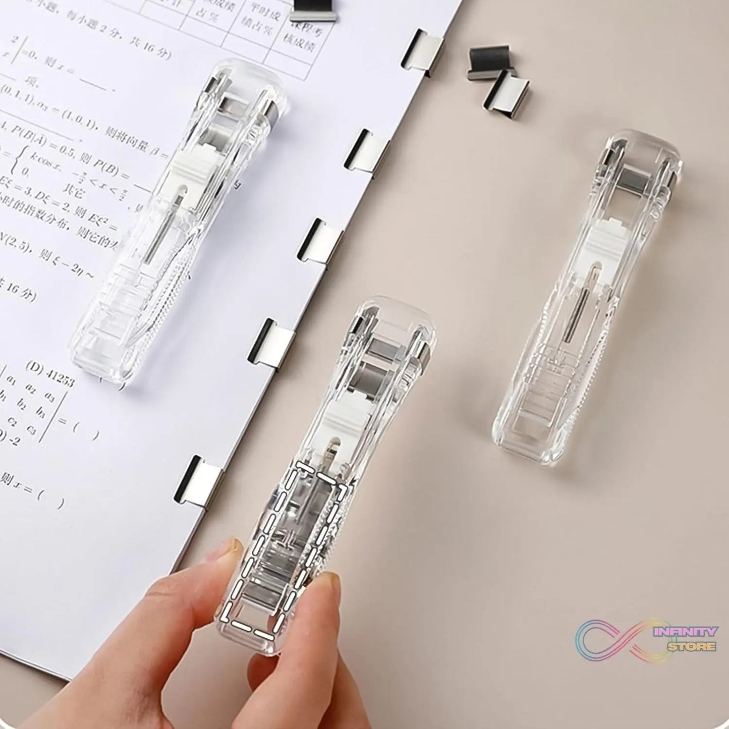 Portable Paper Clamp With 8 Pcs Clip Dispenser Handheld Paper Fast Clam (1 Set) - infinityexculsivestore.com