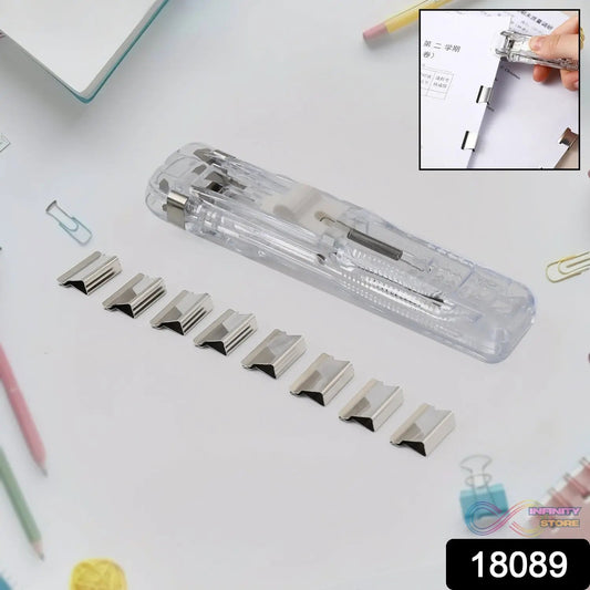 Portable Paper Clamp With 8 Pcs Clip Dispenser Handheld Paper Fast Clam (1 Set) - infinityexculsivestore.com