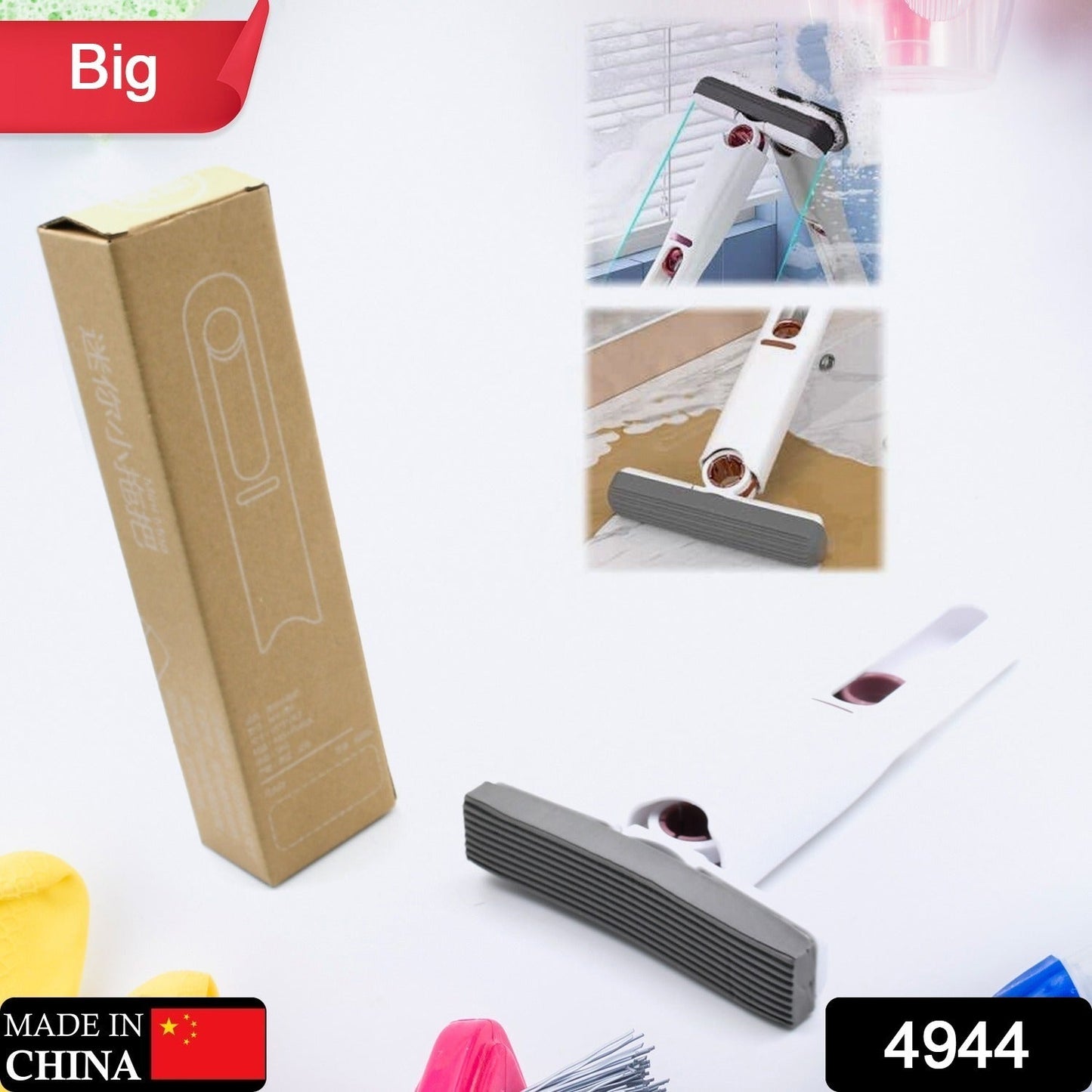 Portable Self - Squeeze Short Mop, Mini Hand Wash - Free Strong Absorbent Mop with 1 Cotton Head, Cleaning Sponge For Bathroom Kitchens Table - infinityexculsivestore.com