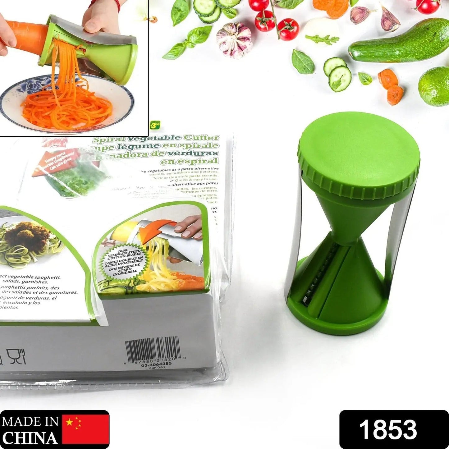 Portable Spiralizer Vegetable Slicer Handheld Spiralizer Peeler Stainless Steel Spiral Slicer For Salad Vegetables Fruit Slicer - infinityexculsivestore.com
