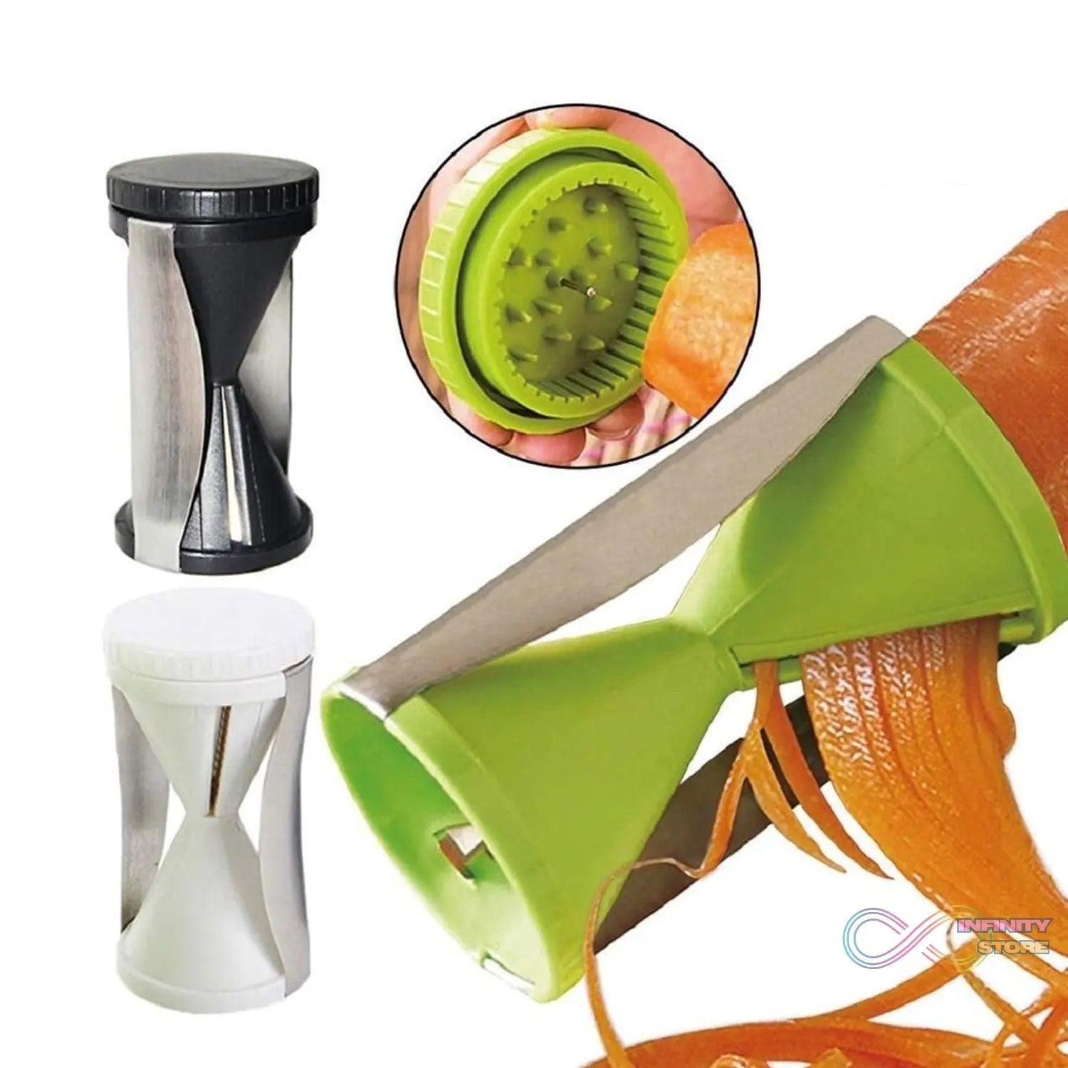 Portable Spiralizer Vegetable Slicer Handheld Spiralizer Peeler Stainless Steel Spiral Slicer For Salad Vegetables Fruit Slicer - infinityexculsivestore.com