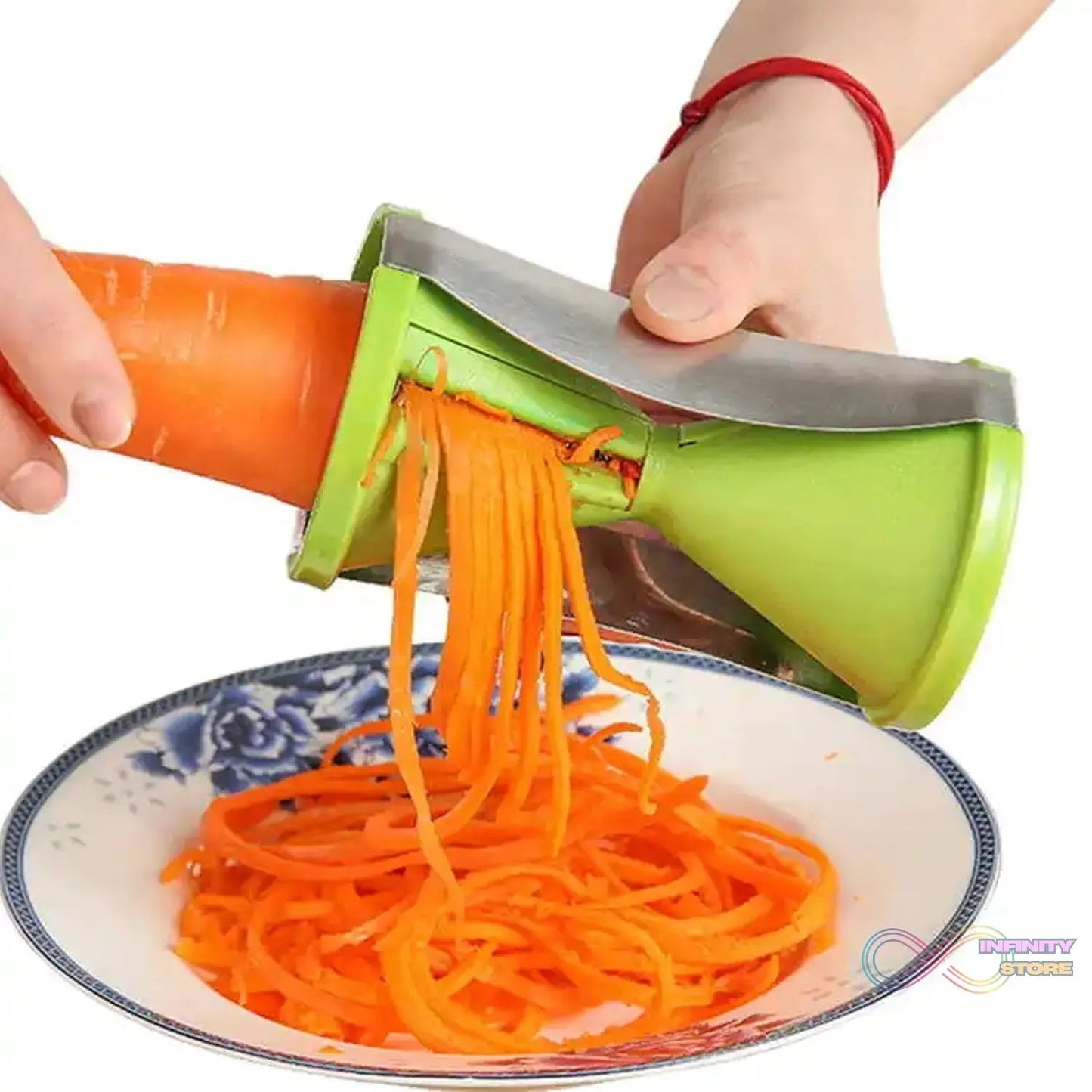 Portable Spiralizer Vegetable Slicer Handheld Spiralizer Peeler Stainless Steel Spiral Slicer For Salad Vegetables Fruit Slicer - infinityexculsivestore.com