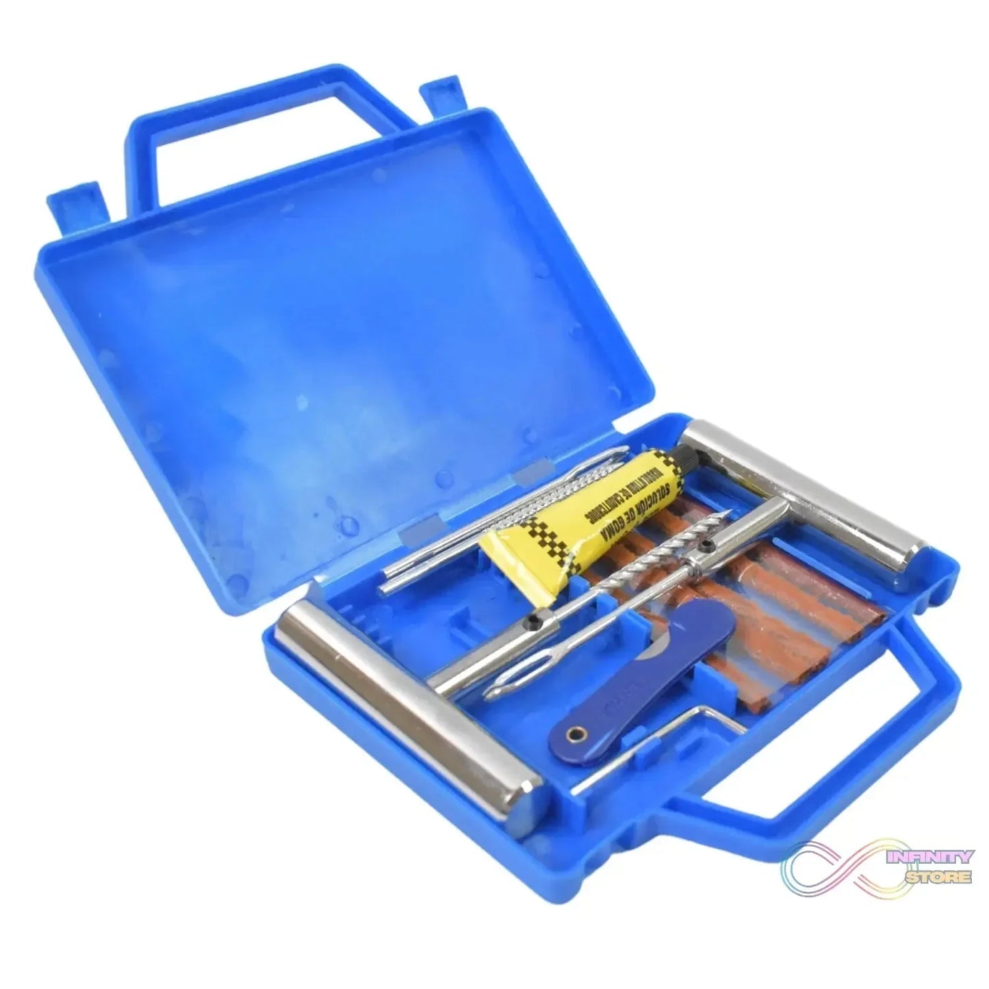 Portable Tire Repair Kit Tyre Repairing Tool Set with Box (13 Pcs Set) - infinityexculsivestore.com