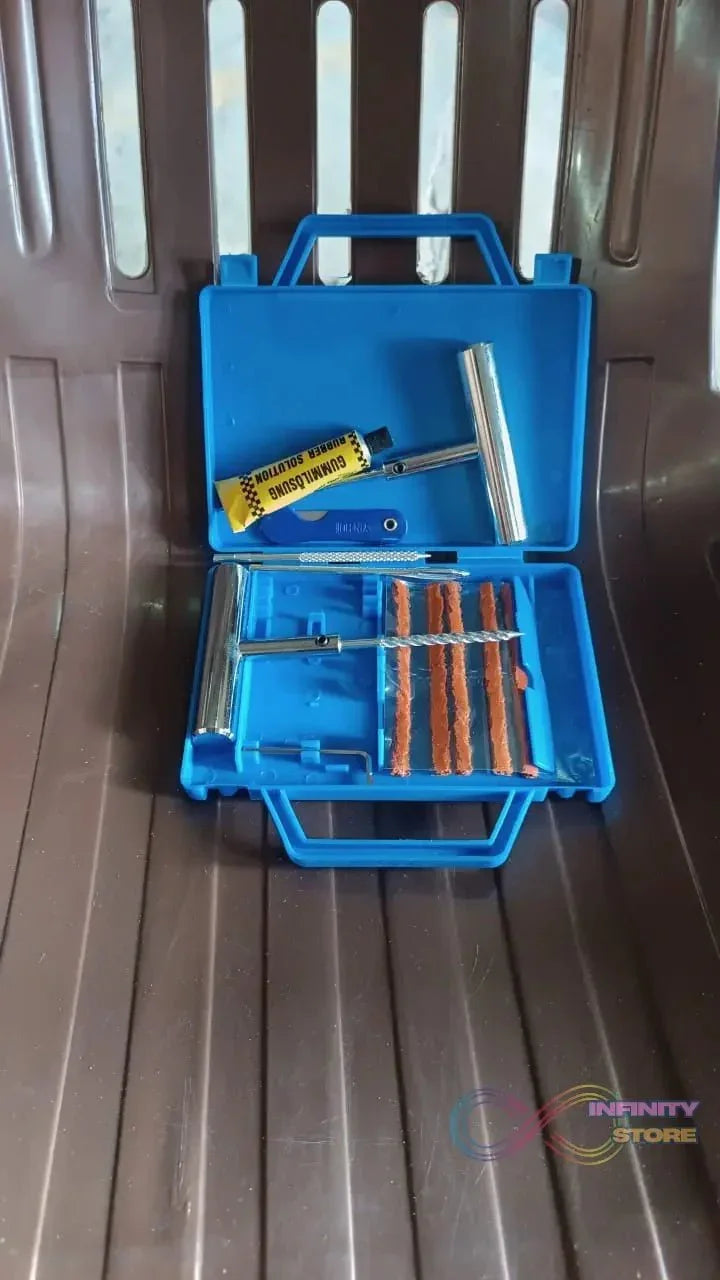 Portable Tire Repair Kit Tyre Repairing Tool Set with Box (13 Pcs Set) - infinityexculsivestore.com