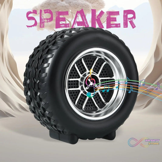 Portable Tyre / Wheel Shape Wireless Bluetooth Speaker (1 Pc) - infinityexculsivestore.com