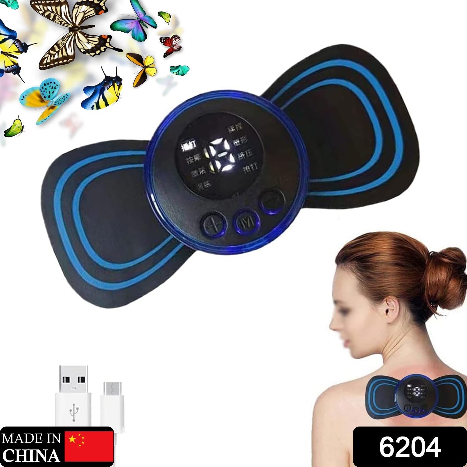 Portable USB Neck Massager Electric Neck Massager, Enhancer Mini Cervical Massager EMS Lymphatic Drainage Massage with Cable - infinityexculsivestore.com