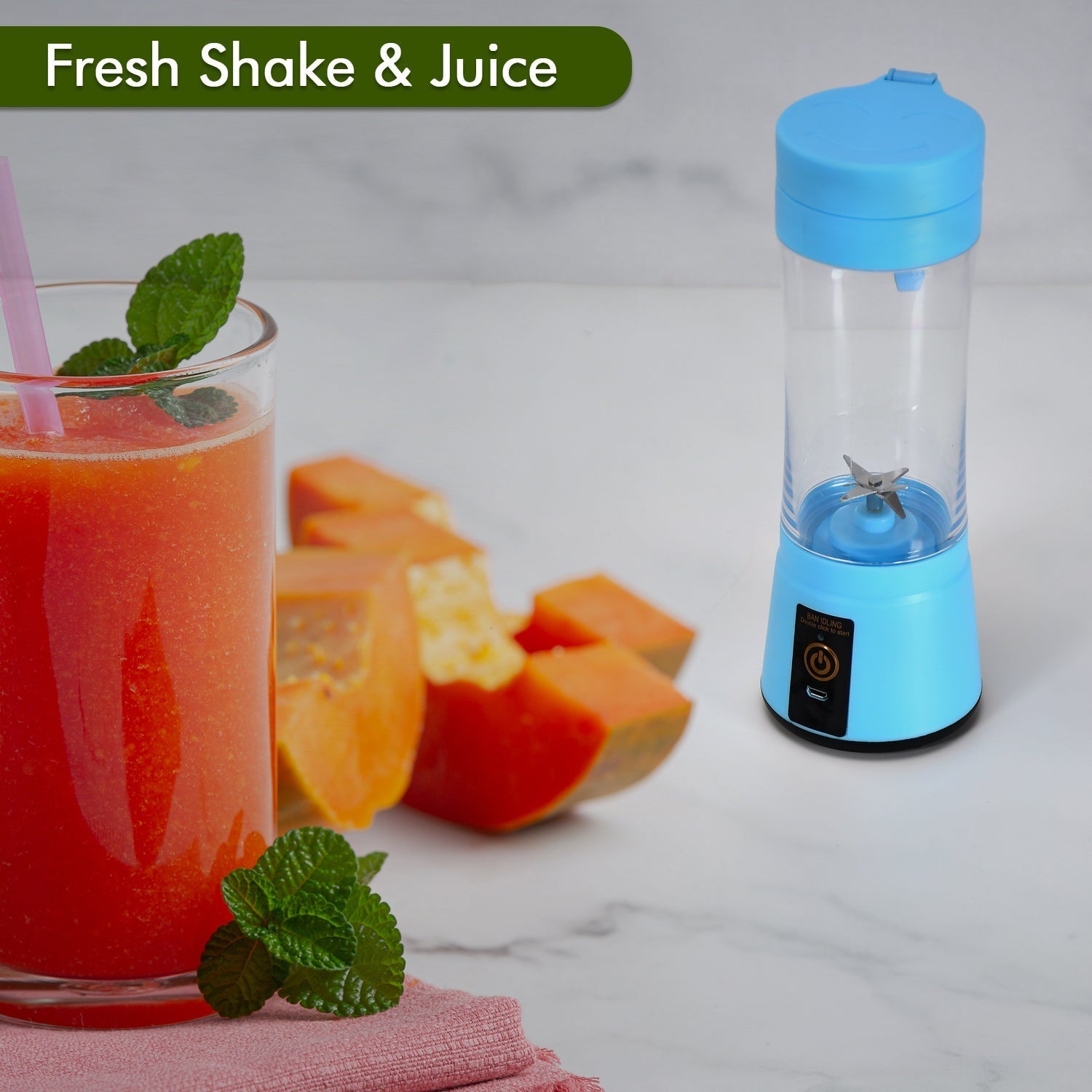 Portable USB Rechargeable 6 - Blade Juicer Blender - infinityexculsivestore.com