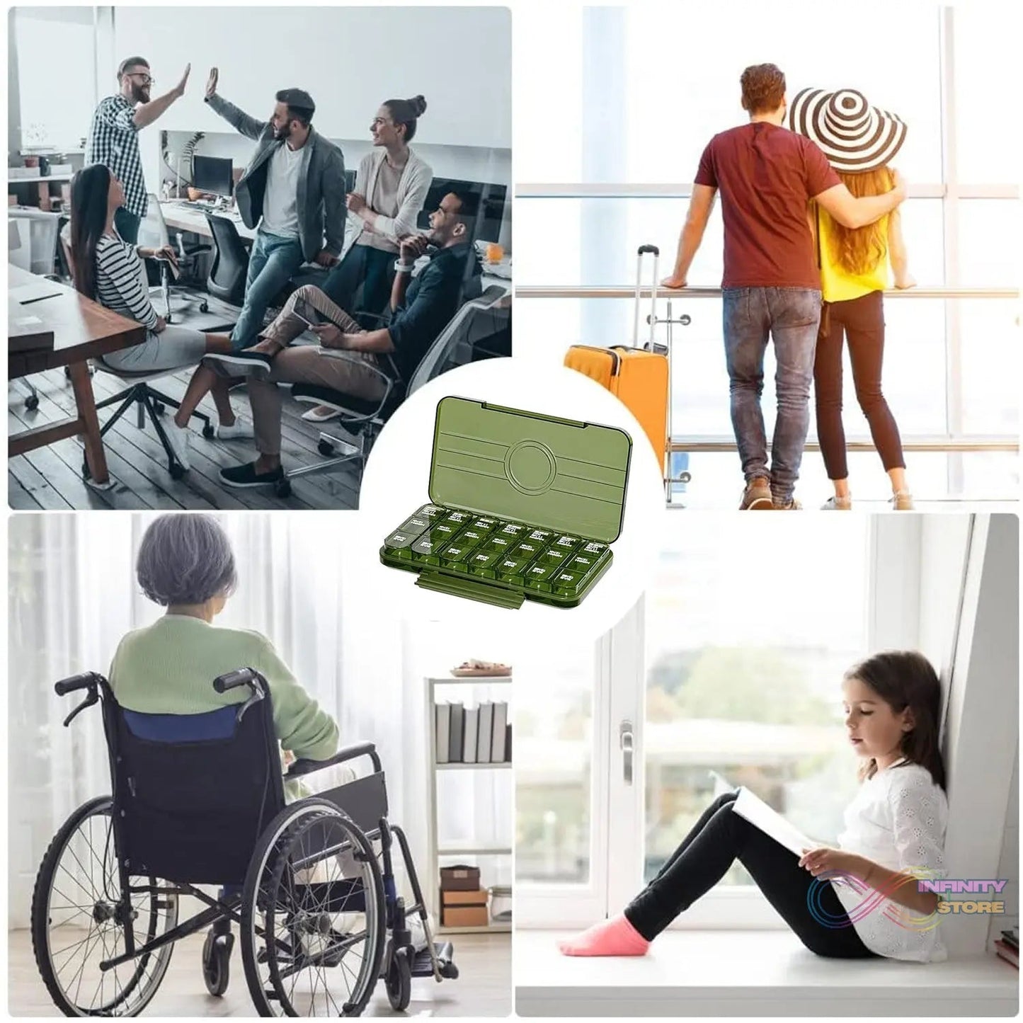 Portable Weekly Pill Box Organiser Daily Pill Keeper 21 Grid Container (1 Pc) - infinityexculsivestore.com