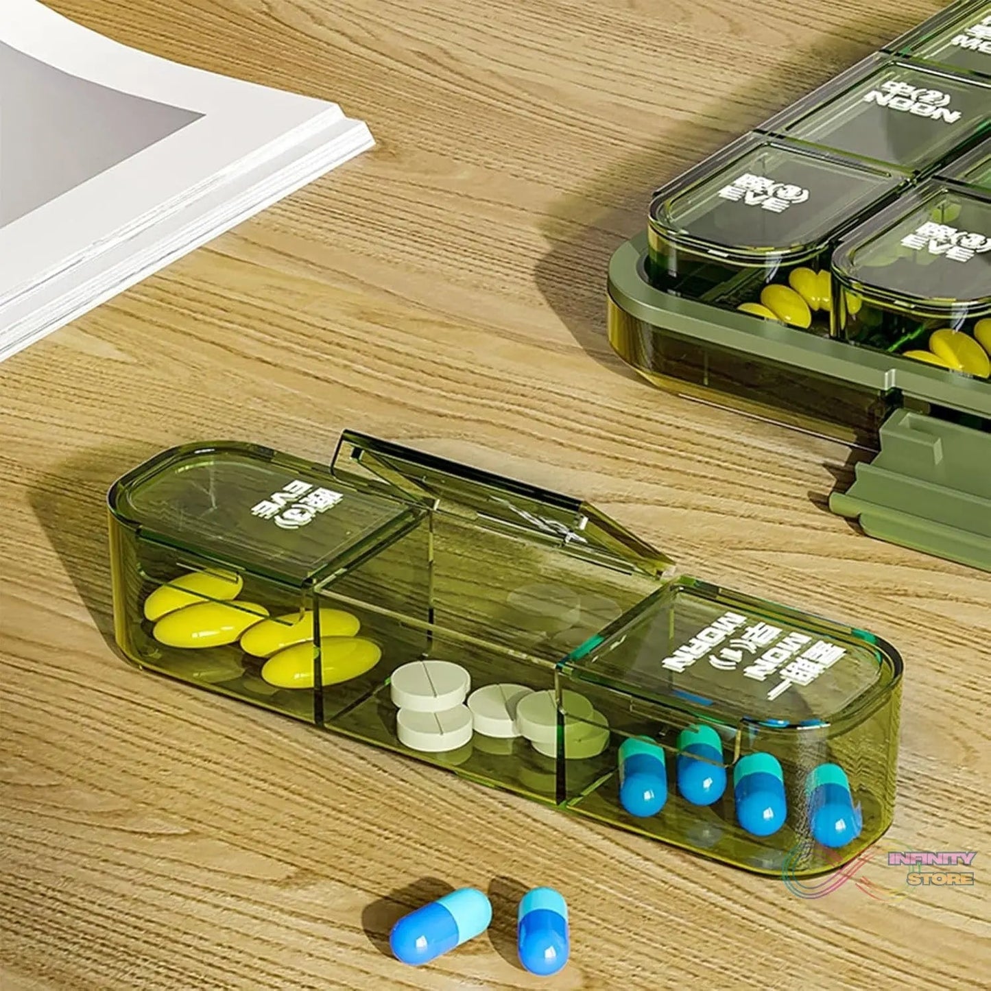 Portable Weekly Pill Box Organiser Daily Pill Keeper 21 Grid Container (1 Pc) - infinityexculsivestore.com