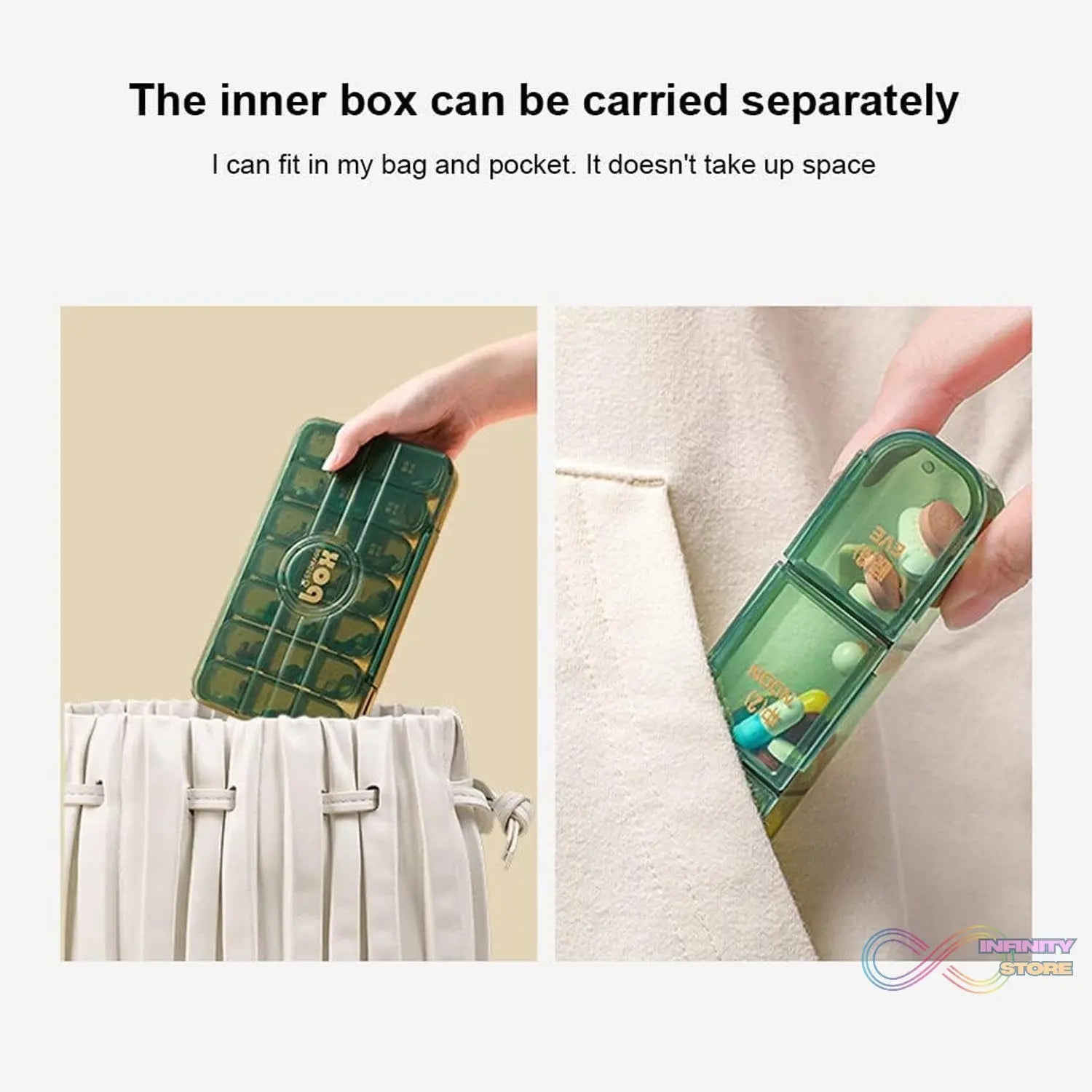 Portable Weekly Pill Box Organiser Daily Pill Keeper 21 Grid Container (1 Pc) - infinityexculsivestore.com