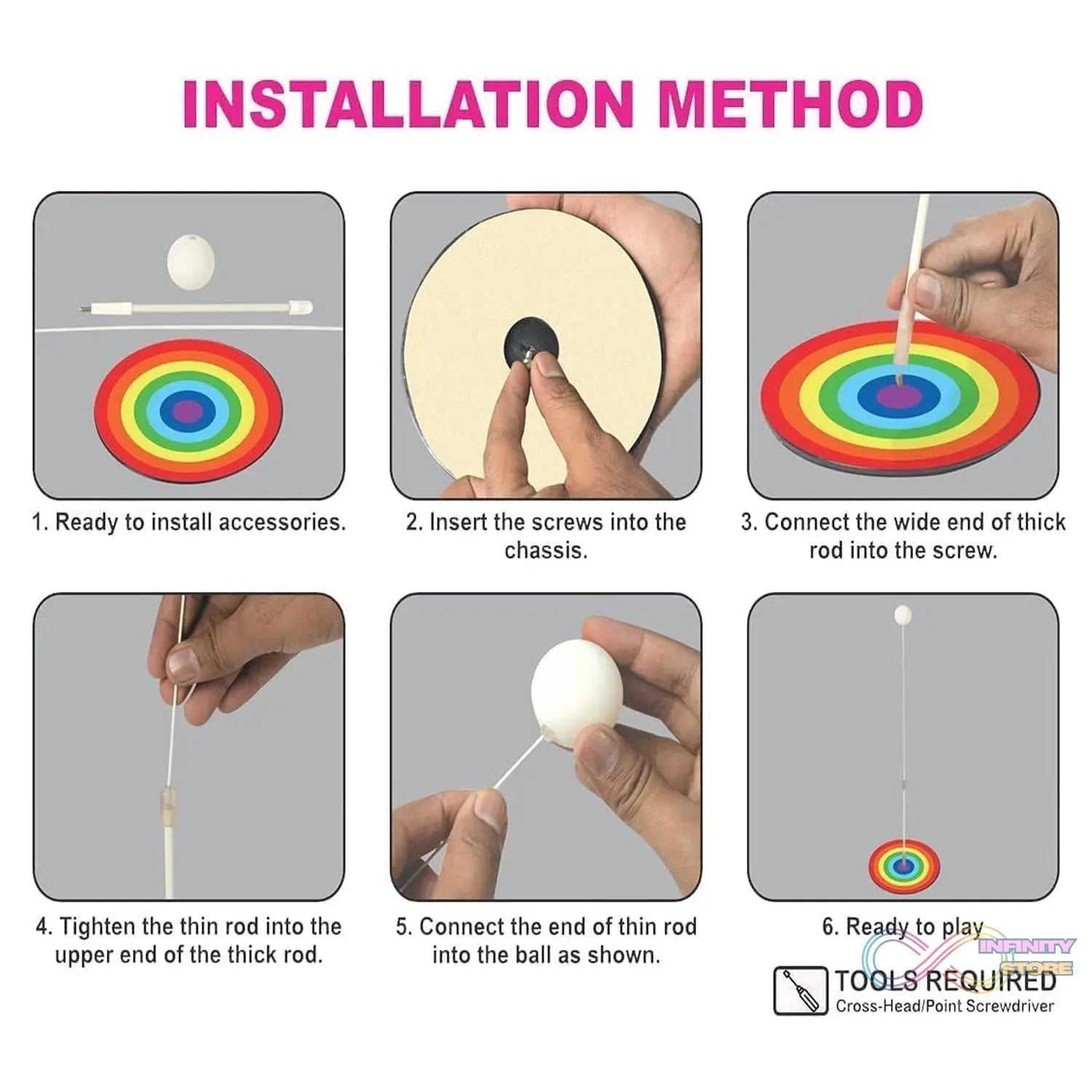 Portable Wiff Waff Rebound Table Tennis Trainer Set (1 Set) - infinityexculsivestore.com
