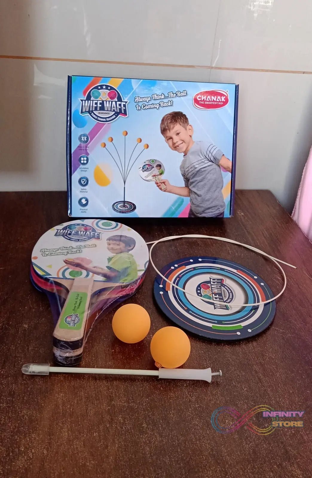 Portable Wiff Waff Rebound Table Tennis Trainer Set (1 Set) - infinityexculsivestore.com