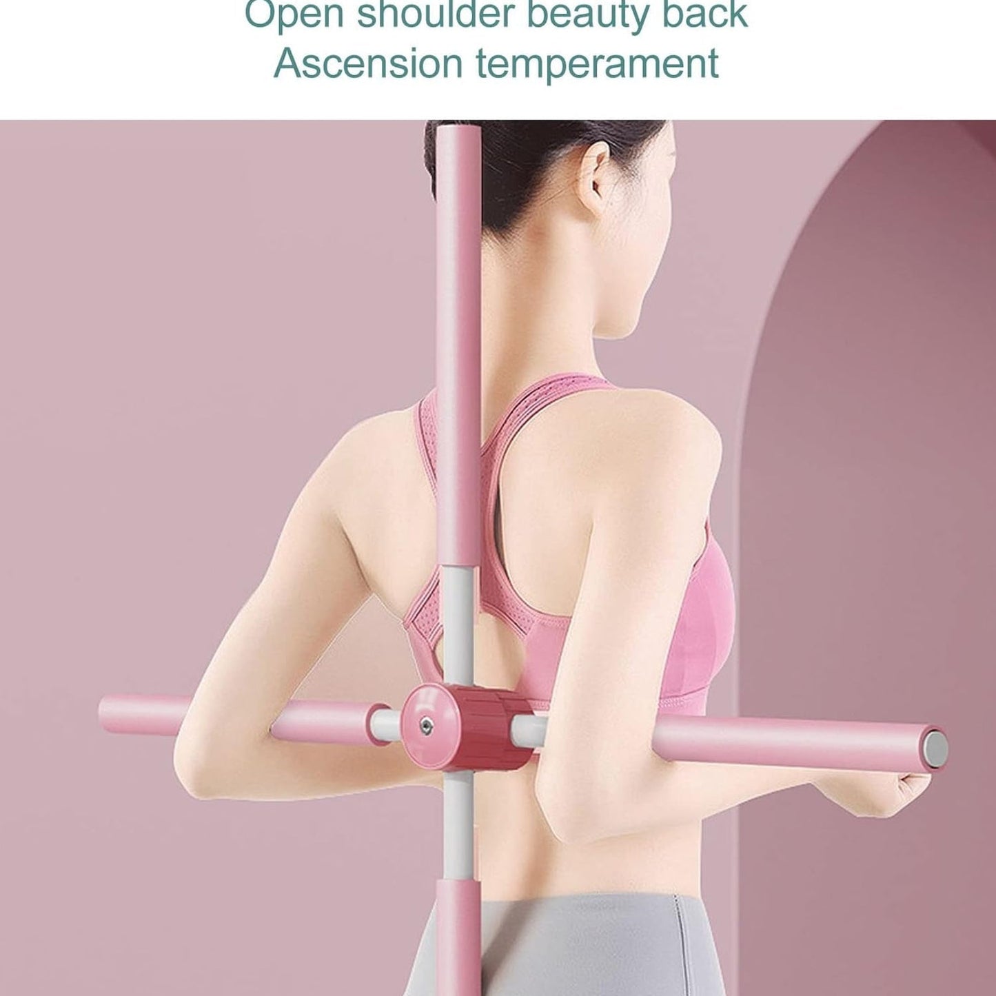 Posture Stretching Stick, Yoga Sticks Humpback Correction Open Shoulder Adjustable for Posture, Pain Relief Rotating Yoga Stick Retractable Dance Studio (1 Pc) - infinityexculsivestore.com