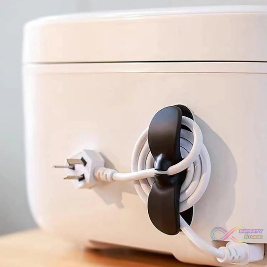 Power Plug Holder Organizer for Appliances Tidy Cord Winder Cable Organizer Self Adhesive Wire Wrap Holder for Coffee Maker Pressure Etc (1 Pc / 8x3 Cm / Small) - infinityexculsivestore.com