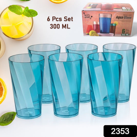 Premium 300ml Transparent Glass Set for Water, Juice & Cocktails (Set of 6) - infinityexculsivestore.com